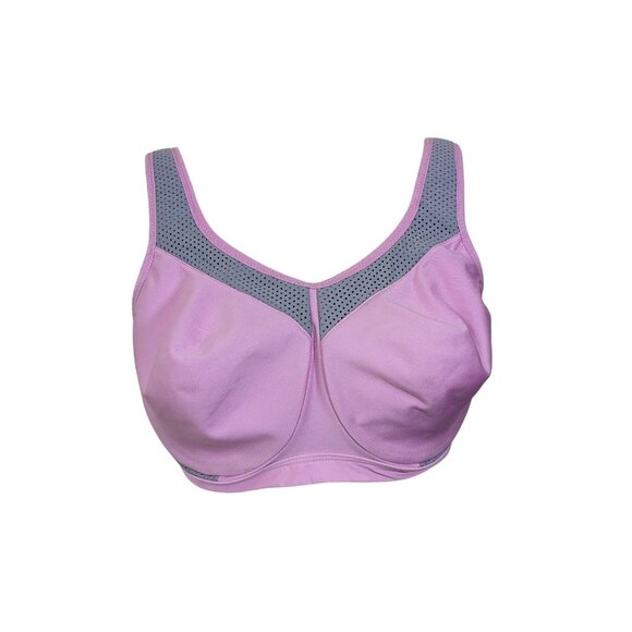 Pink and Gray Women's Sports Bra - Picture 3 of 10